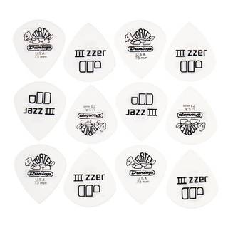 Dunlop Tortex White Jazz III 0.73mm 12-pack plectrumset
