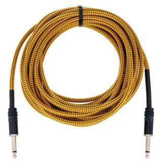 Cordial EI7.5PP-TWEED-YE Elements instrumentkabel 6.3 TS jack recht 7.5m tweed geel