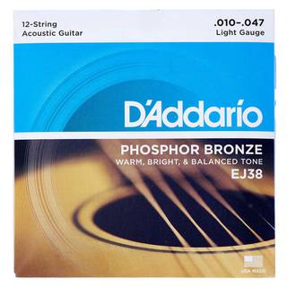 Daddario EJ38 snarenset voor 12-snarige akoestische gitaar