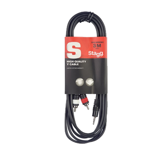 Stagg SYC6-MPS2CM E Y-kabel 3,5mm jack M naar RCA M 6m