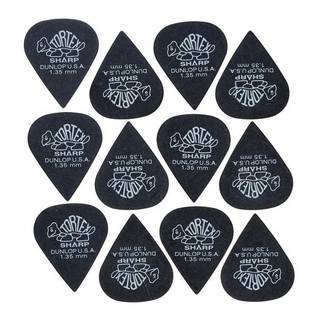 Dunlop 412P135 Tortex Sharp Pick 1.35 mm plectrumset (12 stuks)
