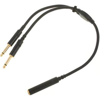 Cordial CFY0.3GPP Intro verloopkabel 6.3mm TS jack 1x fem - 2x male 0.3m zwart