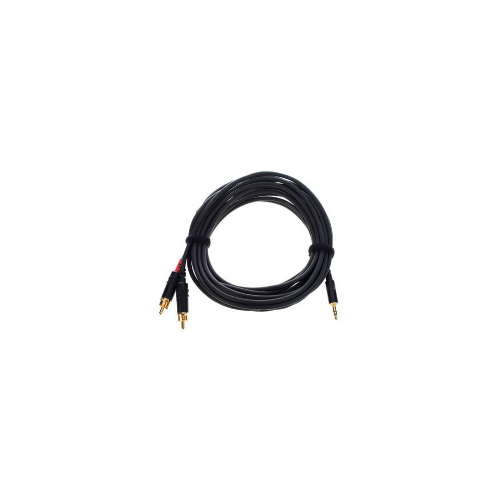 Cordial CFY3WCC-LONG Intro verloopkabel 3.5mm TRS jack - 2x RCA 3m zwart