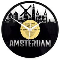 Yesterday's Vinyl Skyline Amsterdam wandklok