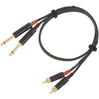 Cordial CFU0.6PC Intro verloopkabel 2x 6.3 TS jack - 2x RCA 0.6m zwart