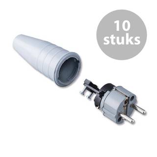 Keraf 521 Schuko 230V/240V stekker male grijs (per 10)