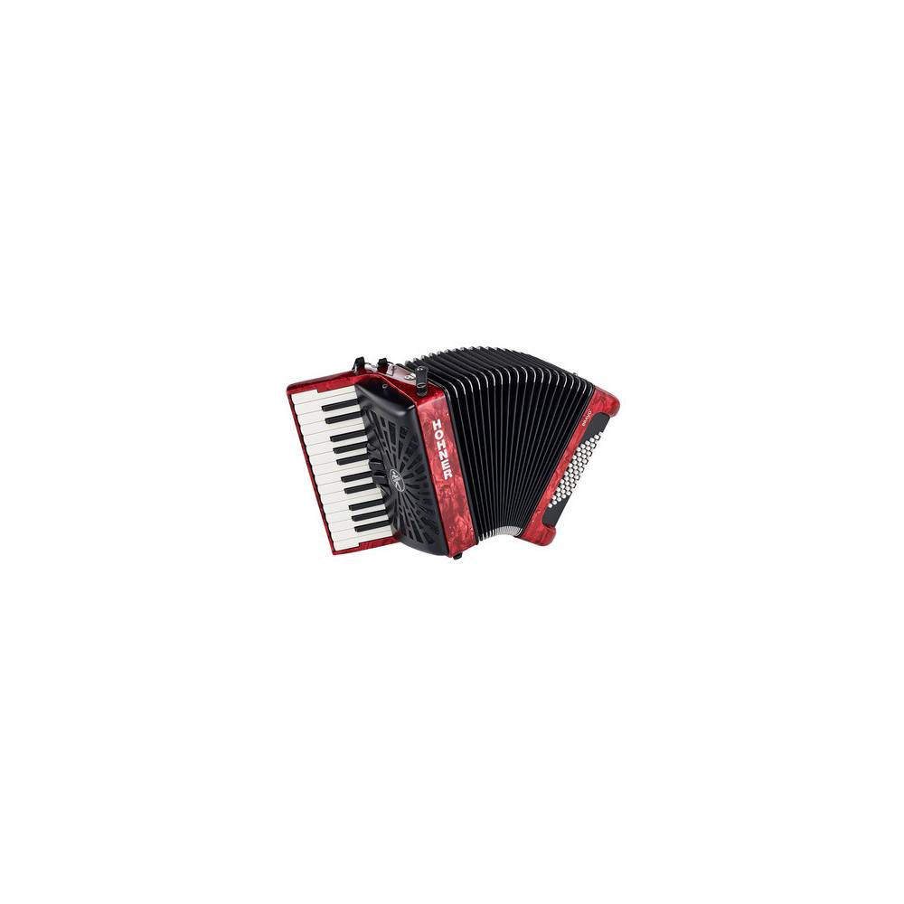 Hohner Bravo II 48 Rood, Silent Key accordeon