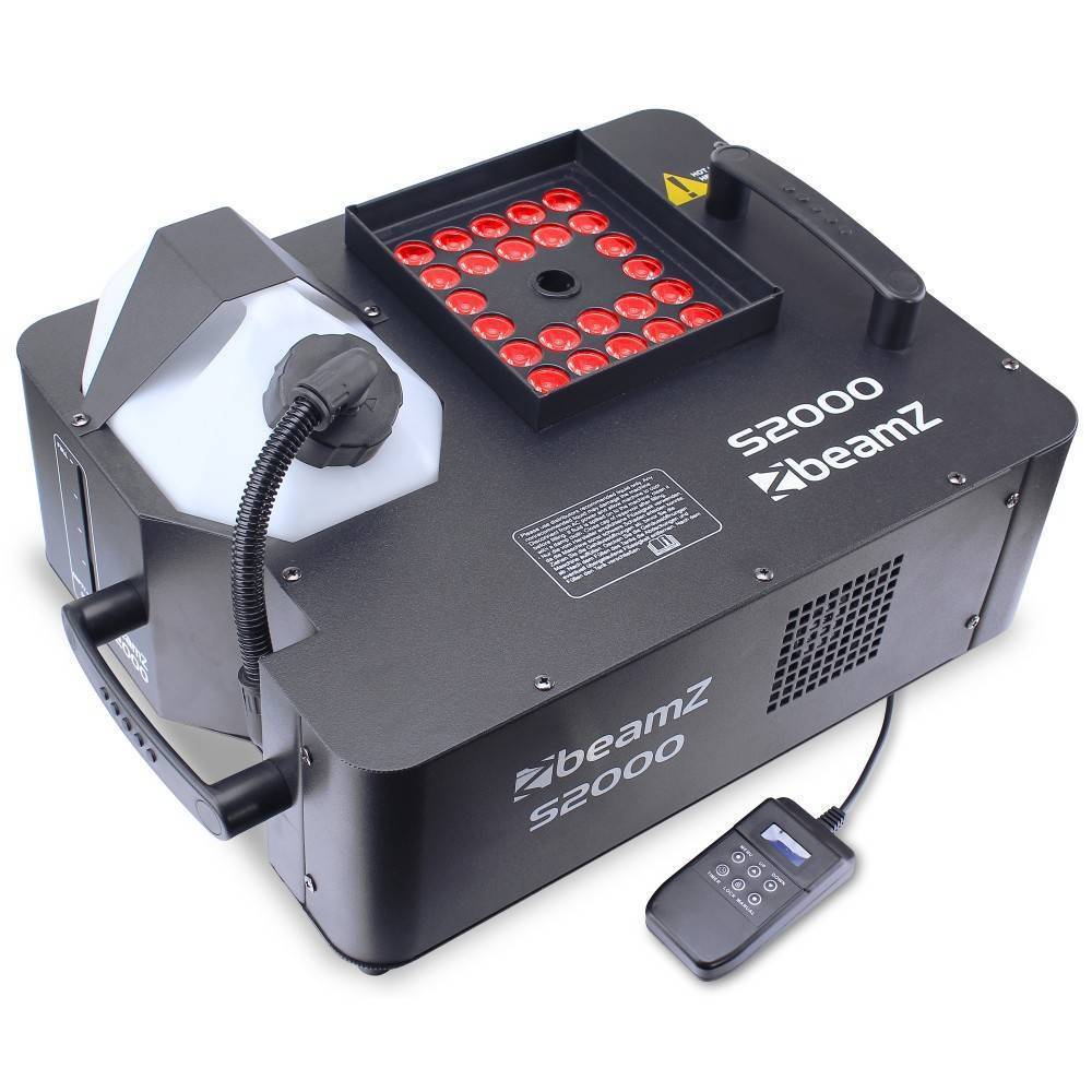 DMX Smoke Machine, 1500 W, 2 Litres, 9 x 3 W, 3-in-1 RGB