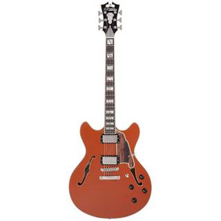 D'Angelico Deluxe DC LE Stopbar Rust semi-akoestische gitaar met koffer