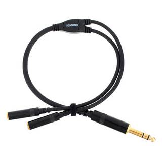 Cordial CFY0.3VYY Intro verloopkabel jack 6.3 TRS male-2x 3.5 TRS female 0.3m