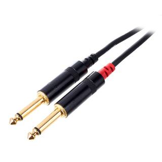 Cordial CFY3WPP-LONG Intro verloopkabel 3.5mm TRS jack-2x6.3mm TS jack 3m zwart