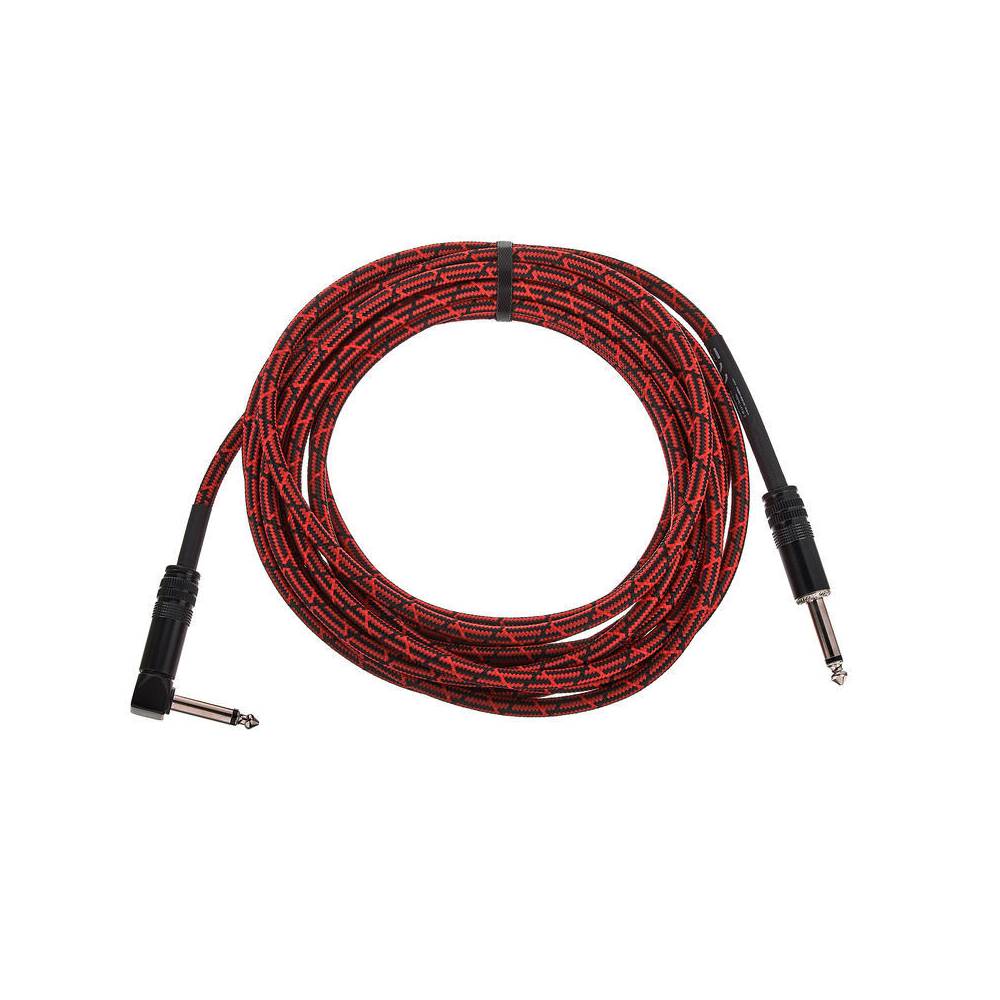 Cordial EI5PR-TWEED-RD Elements jack kabel 6.3 TS haaks - recht 5m tweed rood