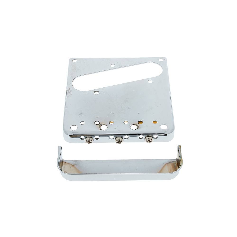 Fender 3-Saddle Top-Load / String-Through Tele Bridge gitaarbrug met gecompenseerde messing Bullet brugzadels