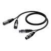 Procab CAB710 2x XLR female - 2x XLR male 3.00 meter