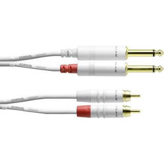 Cordial CFU1.5PC-SNOW Intro verloopkabel 2x 6.3 TS jack - 2x RCA 1.5m wit