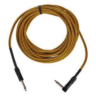 Cordial EI7.5PR-TWEED-YE Elements jack kabel 6.3 TS haaks - recht 7.5m tweed geel