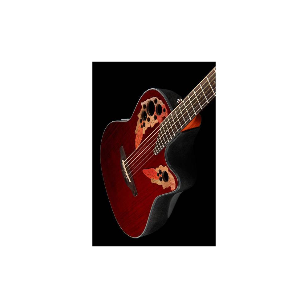 Ovation CE44-RR Celebrity Elite Mid Depth Ruby Red elektrisch-akoestische westerngitaar