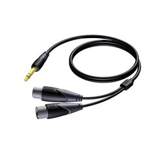 Procab CLA709/1 verloopkabel 1x Jack naar 1x XLR female en 1x XLR male 1m