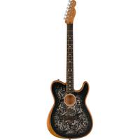 Fender American Acoustasonic Telecaster Black Paisley Limited Edition gitaar met gigbag