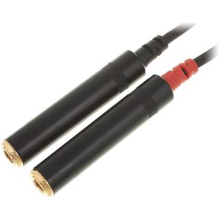 Cordial CFY0.3WGG Intro verloopkabel jack 3.5mm TRS male -2x6.3mm fem TS 0.3m