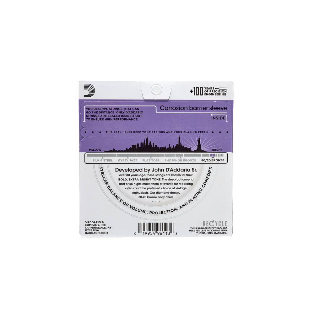 D'Addario EJ13 snarenset voor akoestische western gitaar