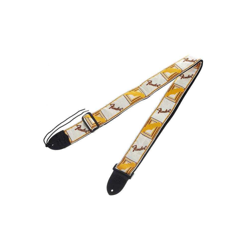 Fender Monogrammed Strap White Brown Yellow