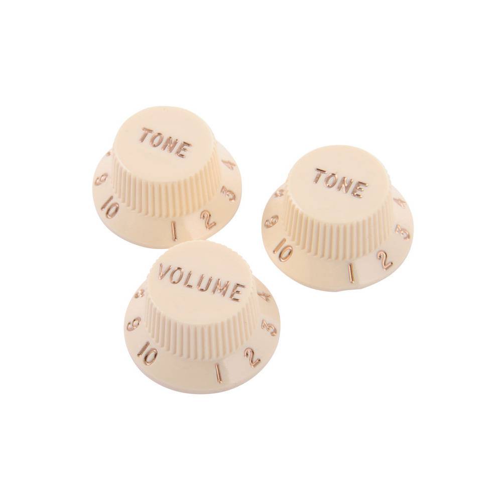 Fender knoppen voor Stratocaster aged white (set van 3)