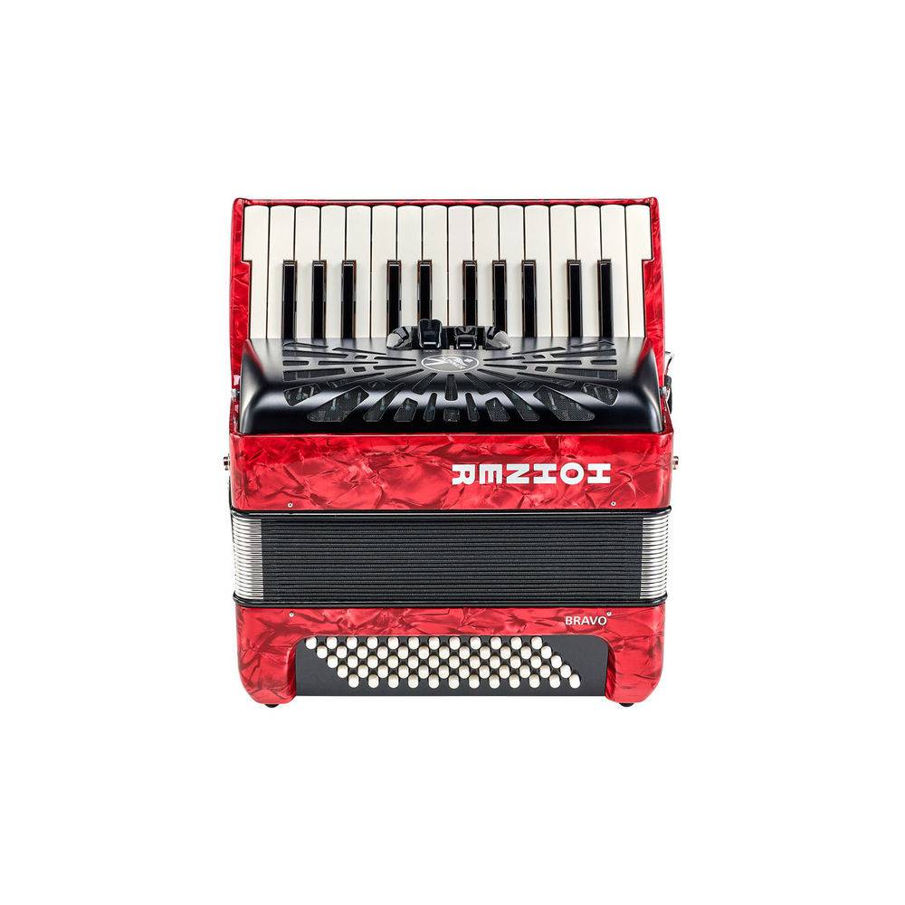 Hohner Bravo II 60 Rood, Silent Key accordeon