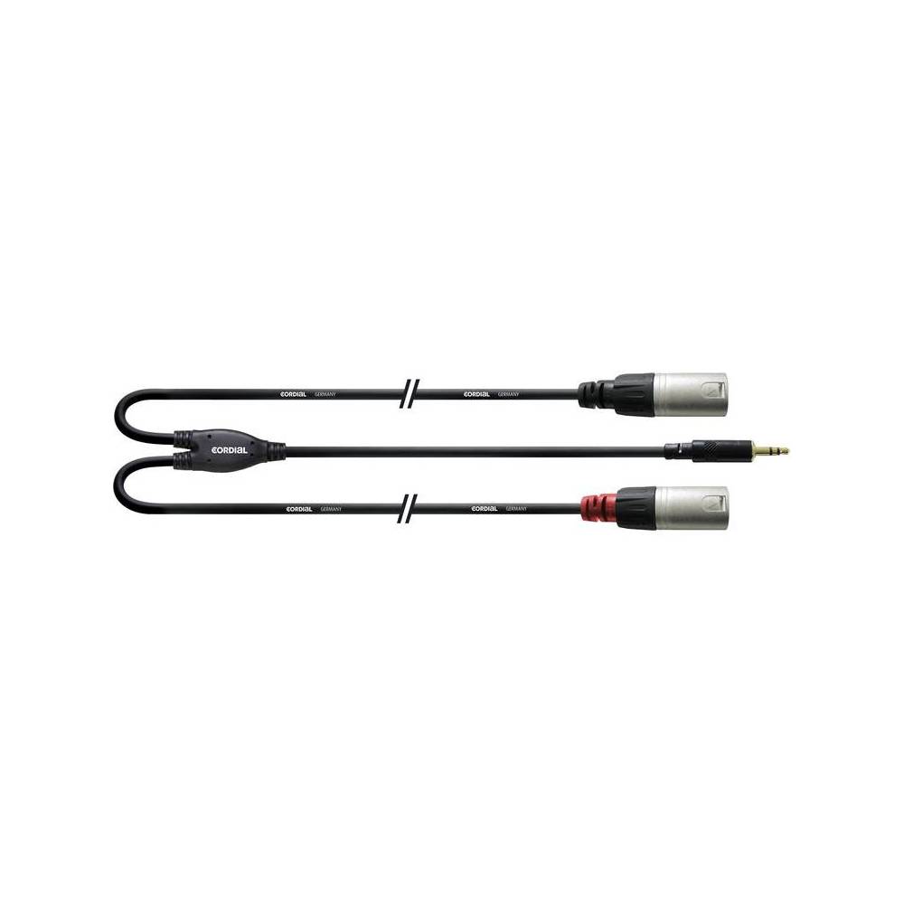 Cordial CFY3WMM-LONG Intro verloopkabel 3.5mm TRS jack - 2x XLR 3m zwart