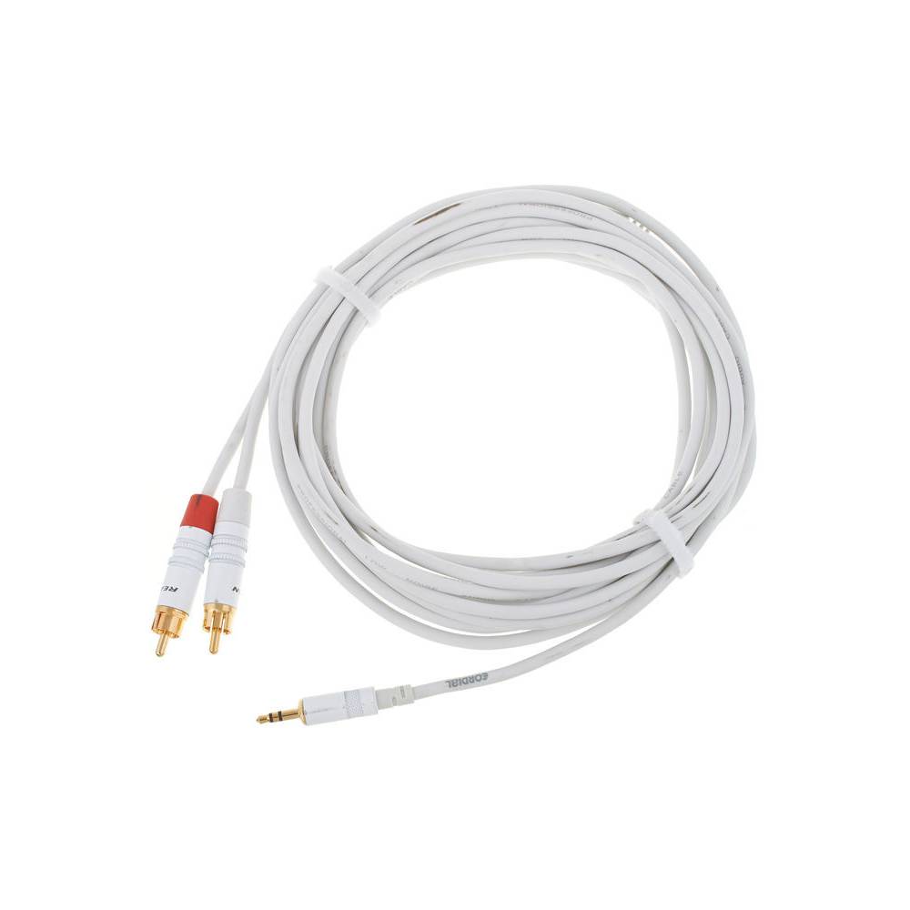 Cordial CFY6WCC-SNOW Intro verloopkabel 3.5mm TRS jack - 2x RCA 6m wit