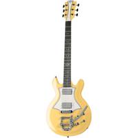 LAG Guitars Roxane Racing 2000 Vintage Yellow elektrische gitaar met Bigsby en Seymour Duncan Phat Cats