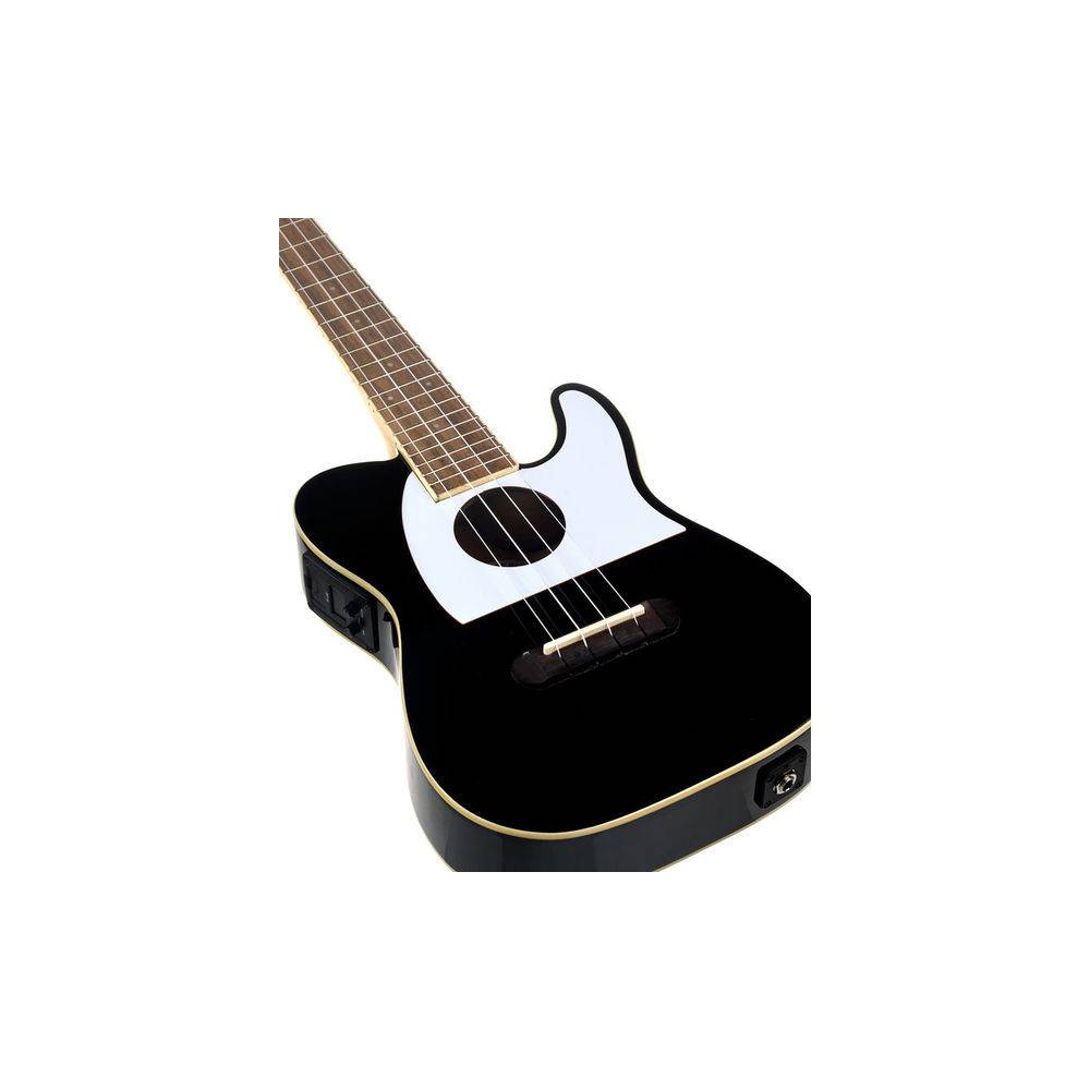Fender Fullerton Tele Uke Black elektrisch-akoestische concert ukelele
