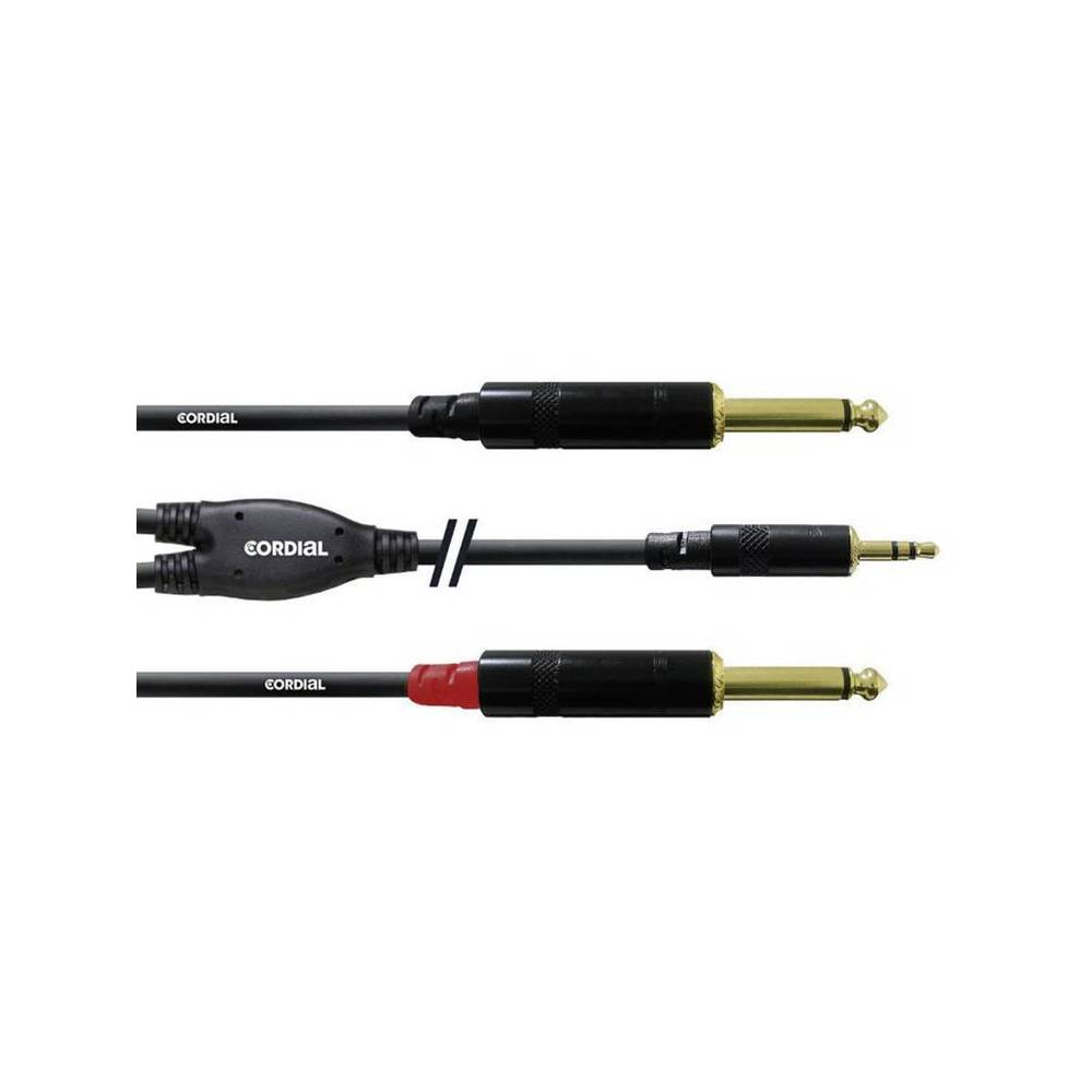 Cordial CFY3WPP Intro 3.5mm TRS jack - 2x 6.3mm TS jack 3m