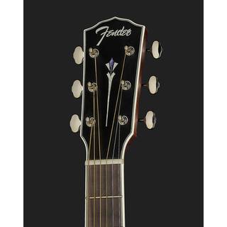 Fender Paramount PM-1E Dreadnought Mahogany Black Top Limited Edition elektrisch-akoestische gitaar met koffer