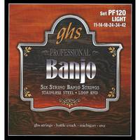GHS PF120 Stainless Steel 6-string light snarenset banjo