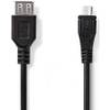 Nedis USB 2.0 kabel micro-B male - A female 0.2 m