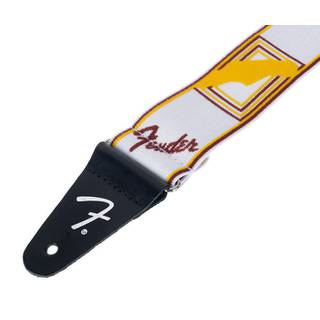 Fender Weighless 2" Monogrammed Strap White/Brown/Yellow gitaarband